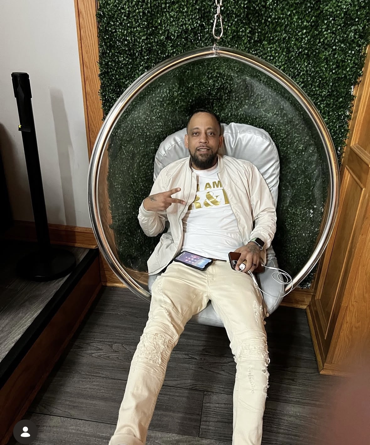 J. Holiday in white I AM R&B shirt